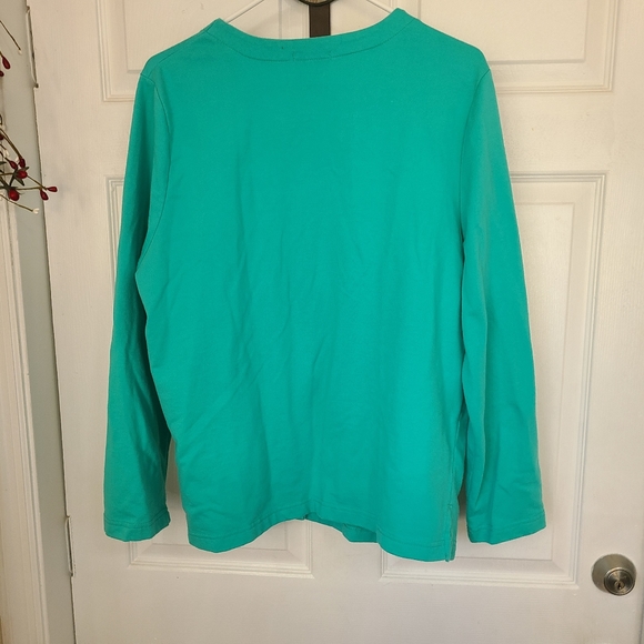 (495) Palm Harbor Woman's Long Sleeve Sweater, Size: Large Color: Green - Picture 9 of 11